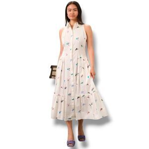 Prabal Gurung Collective Sleeveless Embroidered Midi Shirt Dress Size 10